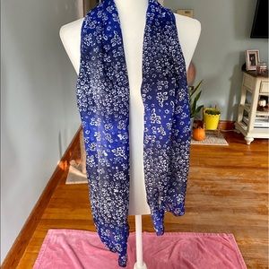 Blue Floral Scarf